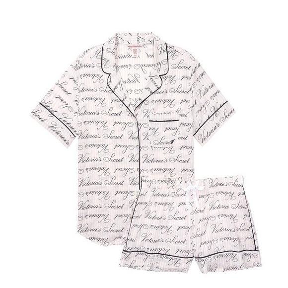 Victoria Secret Black/White Striped Pajama Short Set Size M - Picture 2 of 12